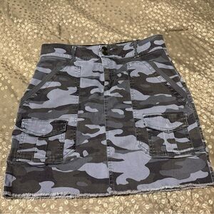 Democracy gray Camouflage Cargo Mini Skirt